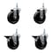 Service Caster 4 Inch Phenolic 12 MM Threaded Stem Caster Set 2 Brakes SCC SCC-TS20S414-PHS-M1215-2-PLB-2 - alternate 1